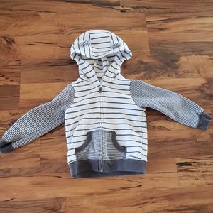 Carter's gray stripe bear hoodie 24 months